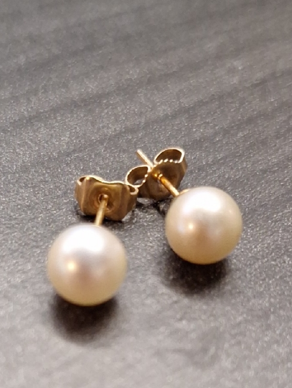 Elegant Cream Pearl Stud Earrings With 14k Gold Posts Made In Italy